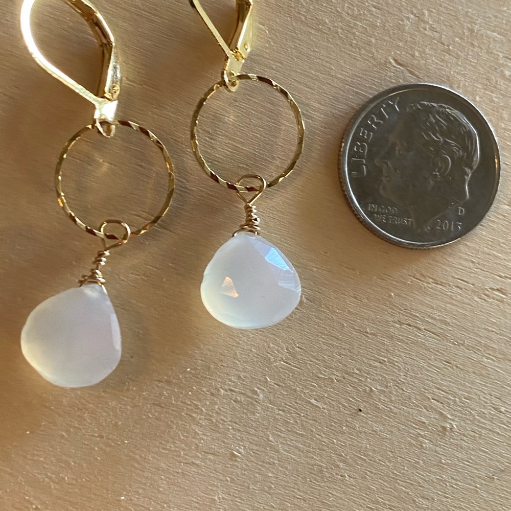 Genuine Moonstone earrings - Picture 3 of 4